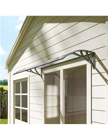Outsunny Front Door Canopy, Outdoor Awning, Rain Shelter, 110 x 60cm, Grey