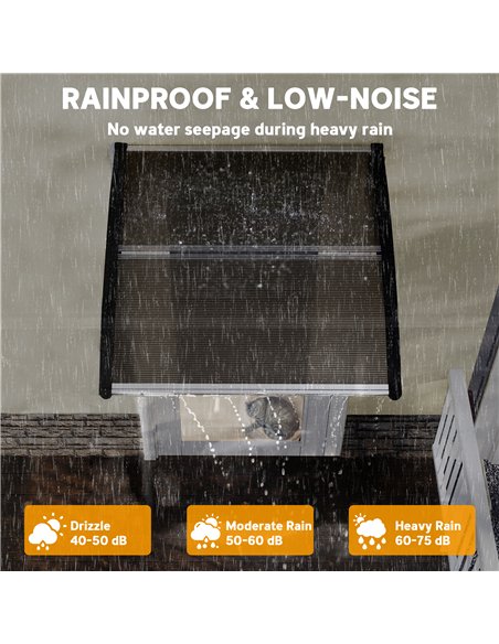 Outsunny Front Door Canopy, Outdoor Awning, Rain Shelter for Window, Porch and Front/Back Door, 103 x 96.5 cm, Brown - pic 179415 | FastDaddyshop