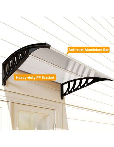 Outsunny Front Door Canopy, Outdoor Awning, Rain Shelter for Window, Porch and Front/Back Door, 103 x 96.5 cm, Clear