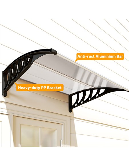 Outsunny Front Door Canopy, Outdoor Awning, Rain Shelter for Window, Porch and Front/Back Door, 103 x 96.5 cm, Clear - pic 179427 | FastDaddyshop
