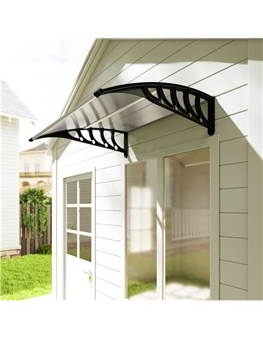 Outsunny Front Door Canopy, Outdoor Awning, Rain Shelter for Window, Porch and Front/Back Door, 103 x 96.5 cm, Clear