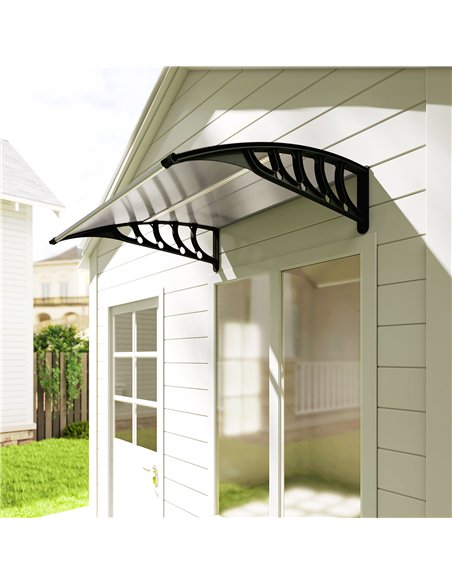 Outsunny Front Door Canopy, Outdoor Awning, Rain Shelter for Window, Porch and Front/Back Door, 103 x 96.5 cm, Clear - pic 179428 | FastDaddyshop