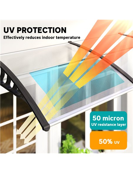 Outsunny Front Door Canopy, Outdoor Awning, Rain Shelter, 303 x 96cm , Clear - pic 179432 | FastDaddyshop