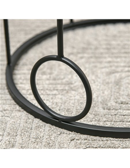 HOMCOM Nesting Round Coffee Table Set of 2 - Black - pic 179454 | FastDaddyshop