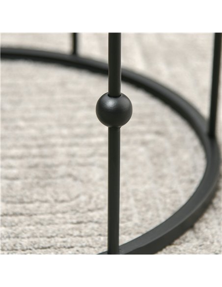 HOMCOM Nesting Round Coffee Table Set of 2 - Black - pic 179455 | FastDaddyshop