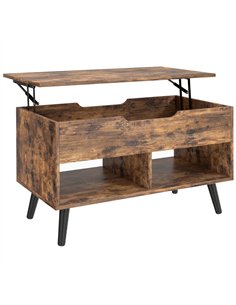 HOMCOM Lift Top Coffee Table with Hidden Storage Living Room Table Metal Legs 75 cm Rustic Brown