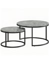 HOMCOM Set of Two Cement-Effect Stacking Tables - Grey