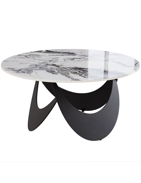 HOMCOM Coffee Table Sintered Stone Top Adjustable Foot Pads Modern Centre Table for Living Room White and Black - pic 179510 | FastDaddyshop