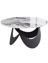 HOMCOM Coffee Table Sintered Stone Top Adjustable Foot Pads Modern Centre Table for Living Room White and Black