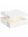 HOMCOM LED Coffee Table with Storage, 2-Tier Modern Centre Table with Open Shelf and Remote for Living Room, High Gloss White