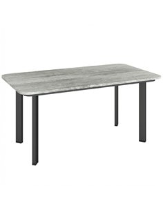 Outsunny Outdoor Garden Coffee Table, Garden Table with Slatted Wood Plastic Composite Top and Metal Frame, Grey