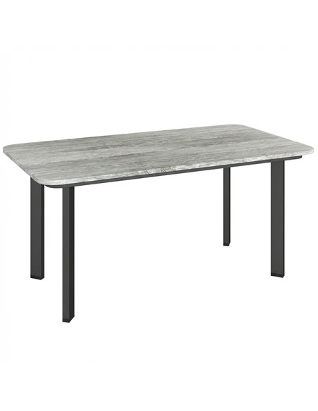 Outsunny Outdoor Garden Coffee Table, Garden Table with Slatted Wood Plastic Composite Top and Metal Frame, Grey - pic 179564 | FastDaddyshop