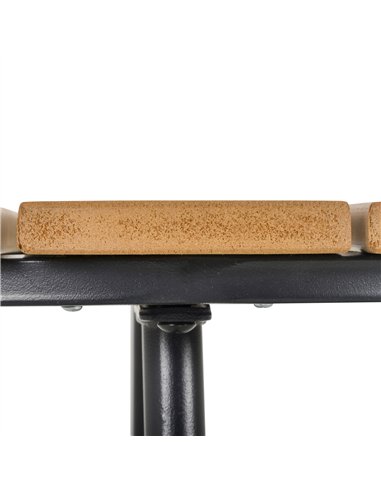 Outsunny Round Outdoor Side Table Adjustable Leg Pads Garden Table 49 x 49 x 48 cm Natural Wood & Black