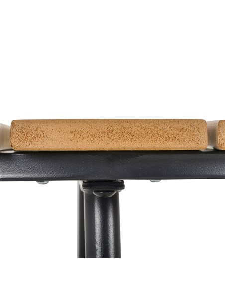 Outsunny Round Outdoor Side Table Adjustable Leg Pads Garden Table 49 x 49 x 48 cm Natural Wood & Black - pic 179581 | FastDaddyshop