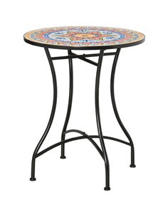 Outsunny Φ60cm Mosaic Outdoor Patio Table - Red