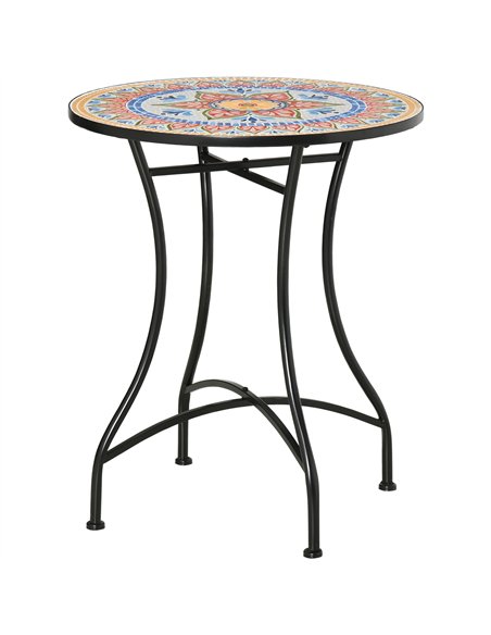 Outsunny Φ60cm Mosaic Outdoor Patio Table - Red - pic 179582 | FastDaddyshop