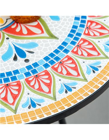 Outsunny Φ60cm Mosaic Outdoor Patio Table - Red