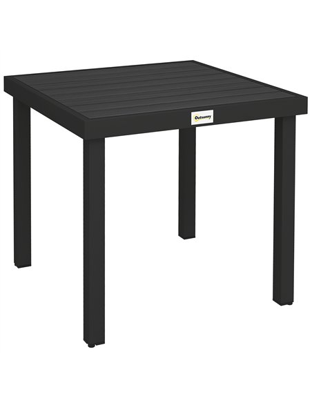 Outsunny 78 cm Garden Dining Table for 4 People, Square Outdoor Coffee End Side Table with Aluminium Legs, Black - pic 179600 | FastDaddyshop