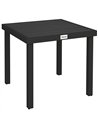 Outsunny 78 cm Garden Dining Table for 4 People, Square Outdoor Coffee End Side Table with Aluminium Legs, Black