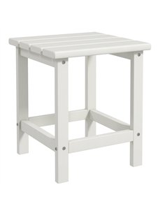 Outsunny Square Coffee Table, HDPE Tabletop and Frame for Porch, Garden, Side Table, 38 x 38 x 46 cm, White