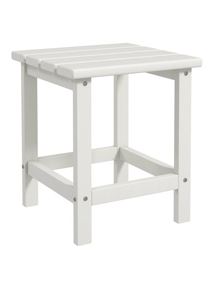 Outsunny Square Coffee Table, HDPE Tabletop and Frame for Porch, Garden, Side Table, 38 x 38 x 46 cm, White - pic 179618 | FastDaddyshop