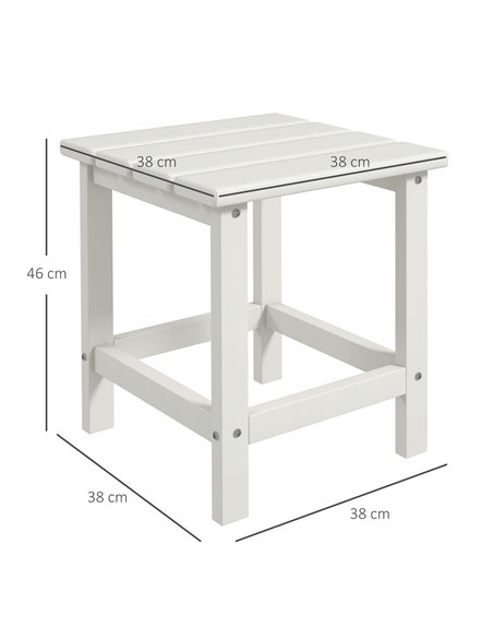Outsunny Square Coffee Table, HDPE Tabletop and Frame for Porch, Garden, Side Table, 38 x 38 x 46 cm, White - pic 179620 | FastDaddyshop