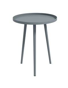 Outsunny Round Garden Coffee Table, Outdoor Side Table with Rounded Steel Edge, Ø40 x 50H cm, Grey
