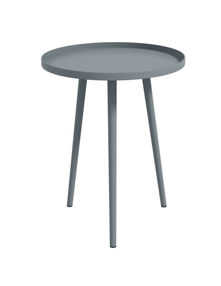 Outsunny Round Garden Coffee Table, Outdoor Side Table with Rounded Steel Edge, Ø40 x 50H cm, Grey - pic 179627 | FastDaddyshop