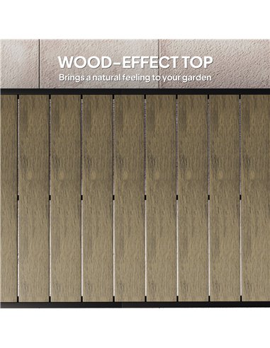 Outsunny Aluminium Outdoor Garden Dining Table for 8 People, Faux Wood Top, for Garden, Patio, 190 x 90 x 74cm, Brown