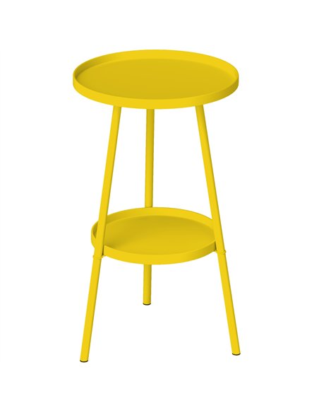 Outsunny Two-Tier Metal Garden Table - Yellow - pic 179645 | FastDaddyshop