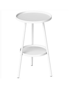 Outsunny Two-Tier Metal Garden Table - White