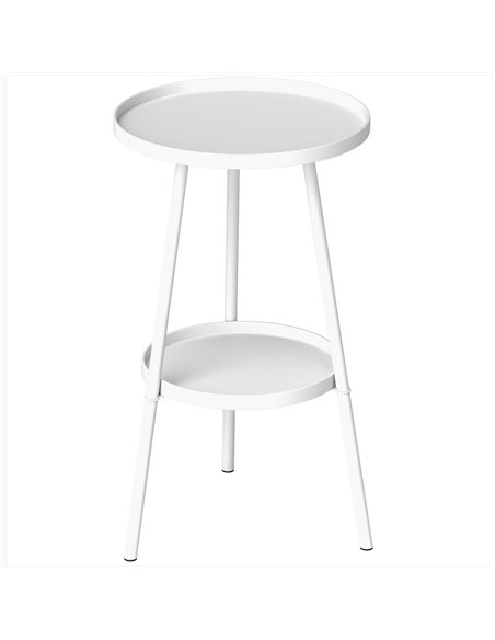 Outsunny Two-Tier Metal Garden Table - White - pic 179654 | FastDaddyshop