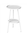 Outsunny Two-Tier Metal Garden Table - White