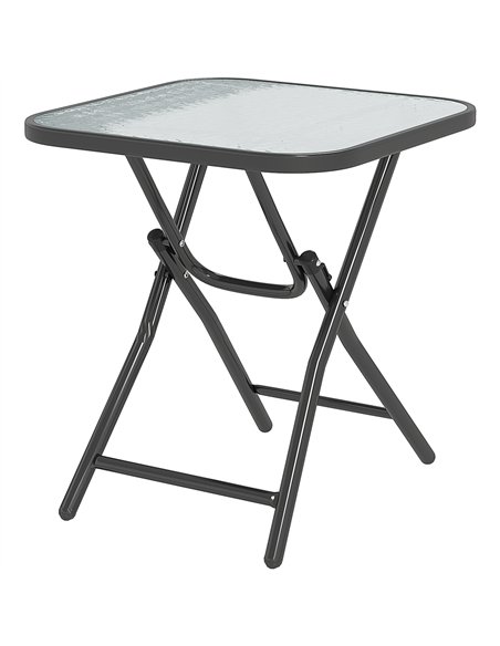 Outsunny Foldable Garden Table Square Folding Table for Patio Garden 45 x 45 x 50Hcm Black - pic 179672 | FastDaddyshop