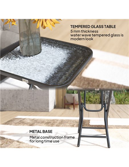 Outsunny Foldable Garden Table Square Folding Table for Patio Garden 45 x 45 x 50Hcm Black - pic 179679 | FastDaddyshop
