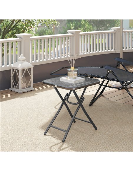 Outsunny Foldable Garden Table Square Folding Table for Patio Garden 45 x 45 x 50Hcm Black - pic 179680 | FastDaddyshop