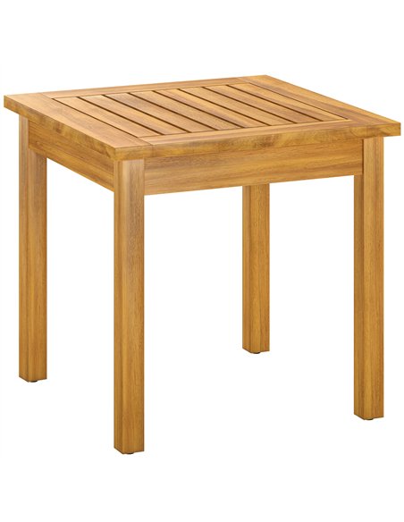 Outsunny Coffee Table Fully Assembled Patio Side Table Slatted Top Solid Acacia Wood for Indoor Outdoor Natural Wood - pic 179681 | FastDaddyshop
