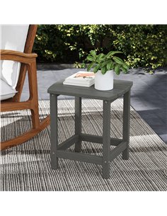 Outsunny Outdoor Side Table, Garden Coffee Table, All-Weather Adirondack Side Table for Garden, Beach, Indoor Outdoor, Grey 2