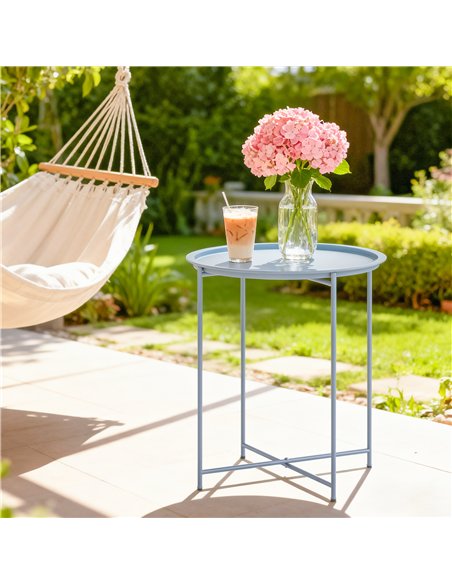 Outsunny Steel Removable Tray Top Garden Table - Blue Grey - pic 179709 | FastDaddyshop