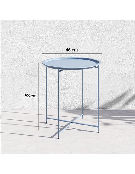 Outsunny Steel Removable Tray Top Garden Table - Blue Grey - pic 179710 | FastDaddyshop
