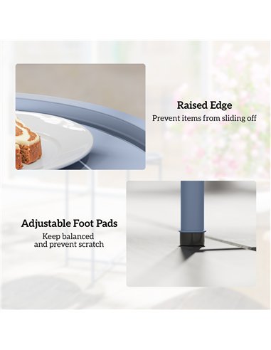 Outsunny Steel Removable Tray Top Garden Table - Blue Grey