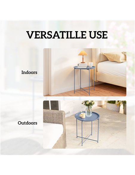 Outsunny Steel Removable Tray Top Garden Table - Blue Grey - pic 179714 | FastDaddyshop