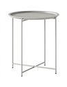 Outsunny Steel Removable Tray Top Garden Table - White