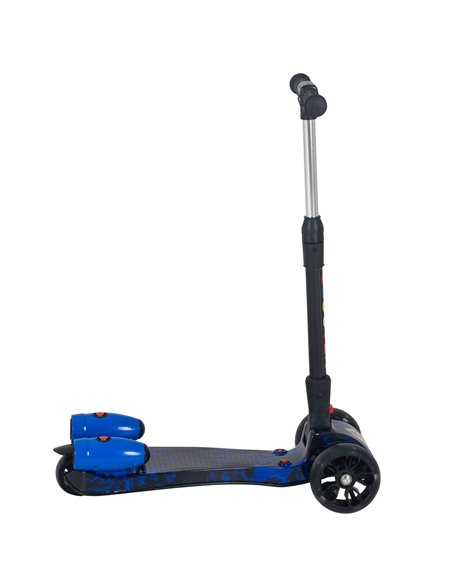 HOMCOM Kids 3 Wheel Kick Scooter Adjustable Height w/ Flashing Wheels Music Water Spray Foldable Design Cool On Off Road Vehicle - pic 17978 | FastDaddyshop