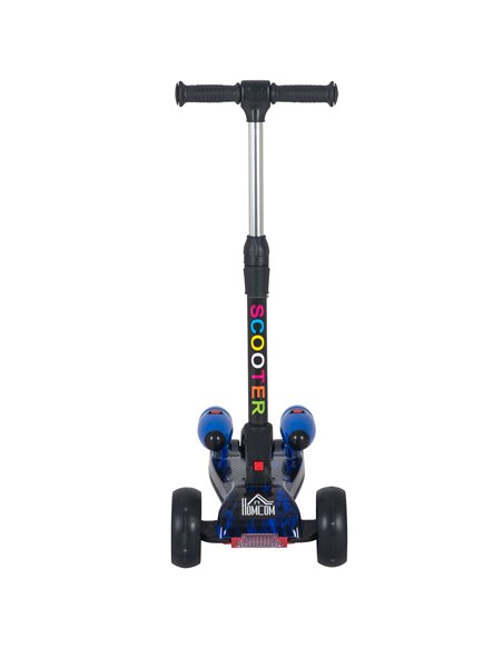 HOMCOM Kids 3 Wheel Kick Scooter Adjustable Height w/ Flashing Wheels Music Water Spray Foldable Design Cool On Off Road Vehicle - pic 17979 | FastDaddyshop