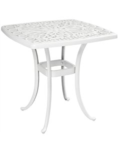 Outsunny Outdoor Garden Table with 38mm Dia. Umbrella Hole, Cast Aluminium Patio End Table with Anti-slip Foot Pads for Garden