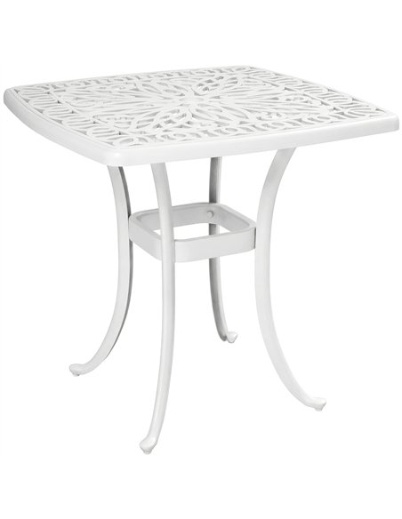 Outsunny Outdoor Garden Table with 38mm Dia. Umbrella Hole, Cast Aluminium Patio End Table with Anti-slip Foot Pads for Garden - pic 179825 | FastDaddyshop
