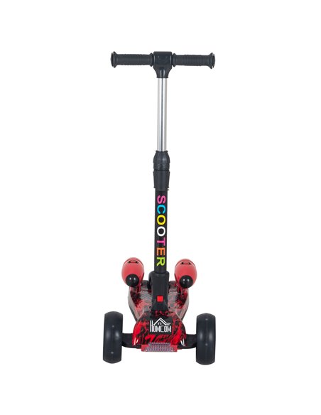 HOMCOM Kids 3 Wheel Foldable Kick Scooter with Flashing Wheels, Music, Water Spray, Red - pic 17985 | FastDaddyshop
