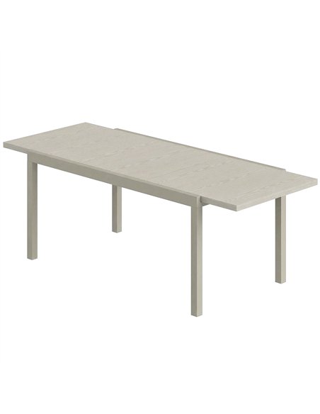 Outsunny Extending Garden Table, Aluminium Outdoor Dining Table for 8-10 with Wood-Like Grained Surface, Light Grey Wood Effect - pic 179861 | FastDaddyshop