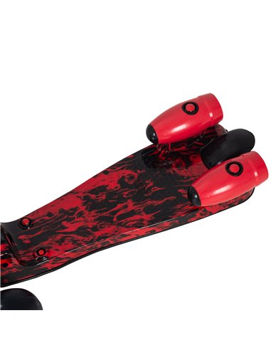 HOMCOM Kids 3 Wheel Foldable Kick Scooter with Flashing Wheels, Music, Water Spray, Red